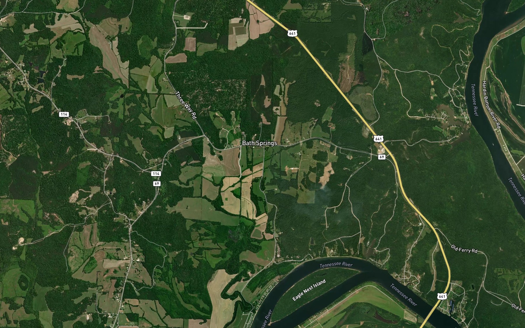 Satellite map of the Sulphur Spring