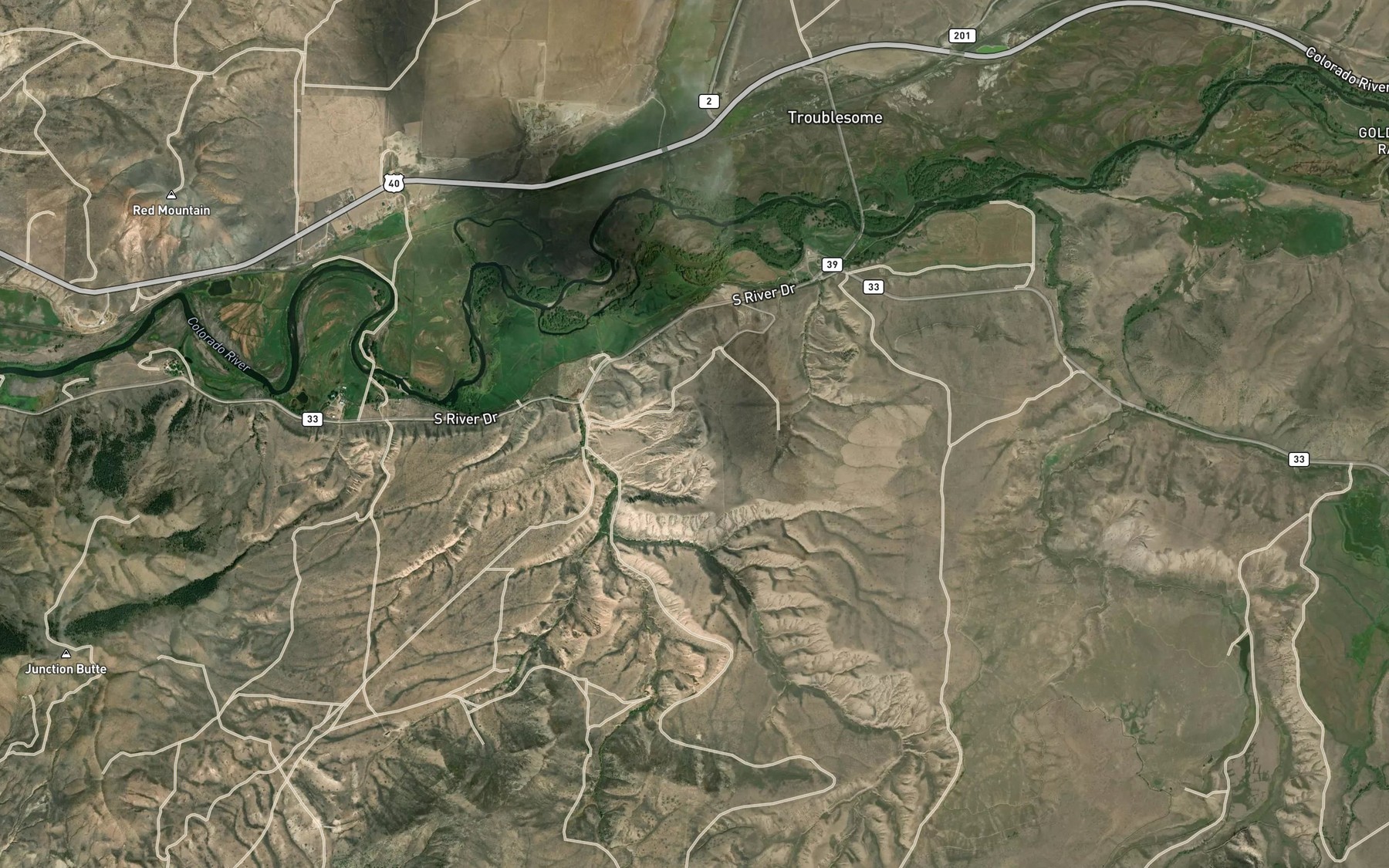 Satellite map of the Pheney Lateral Ditch