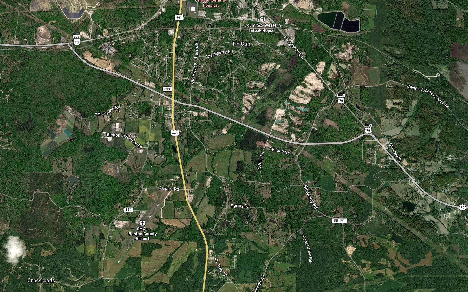 Satellite map of the Prairie Branch