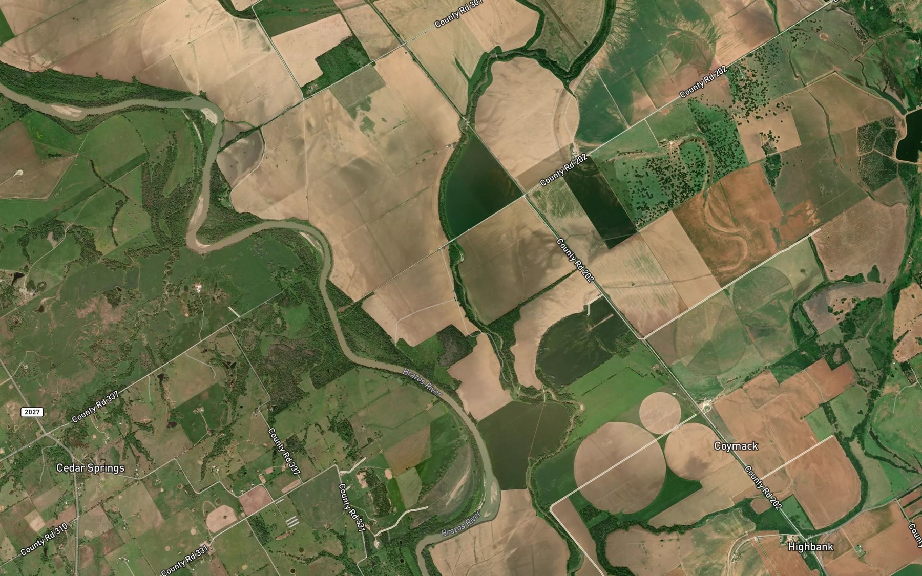 Satellite map of the Mussel Run Creek