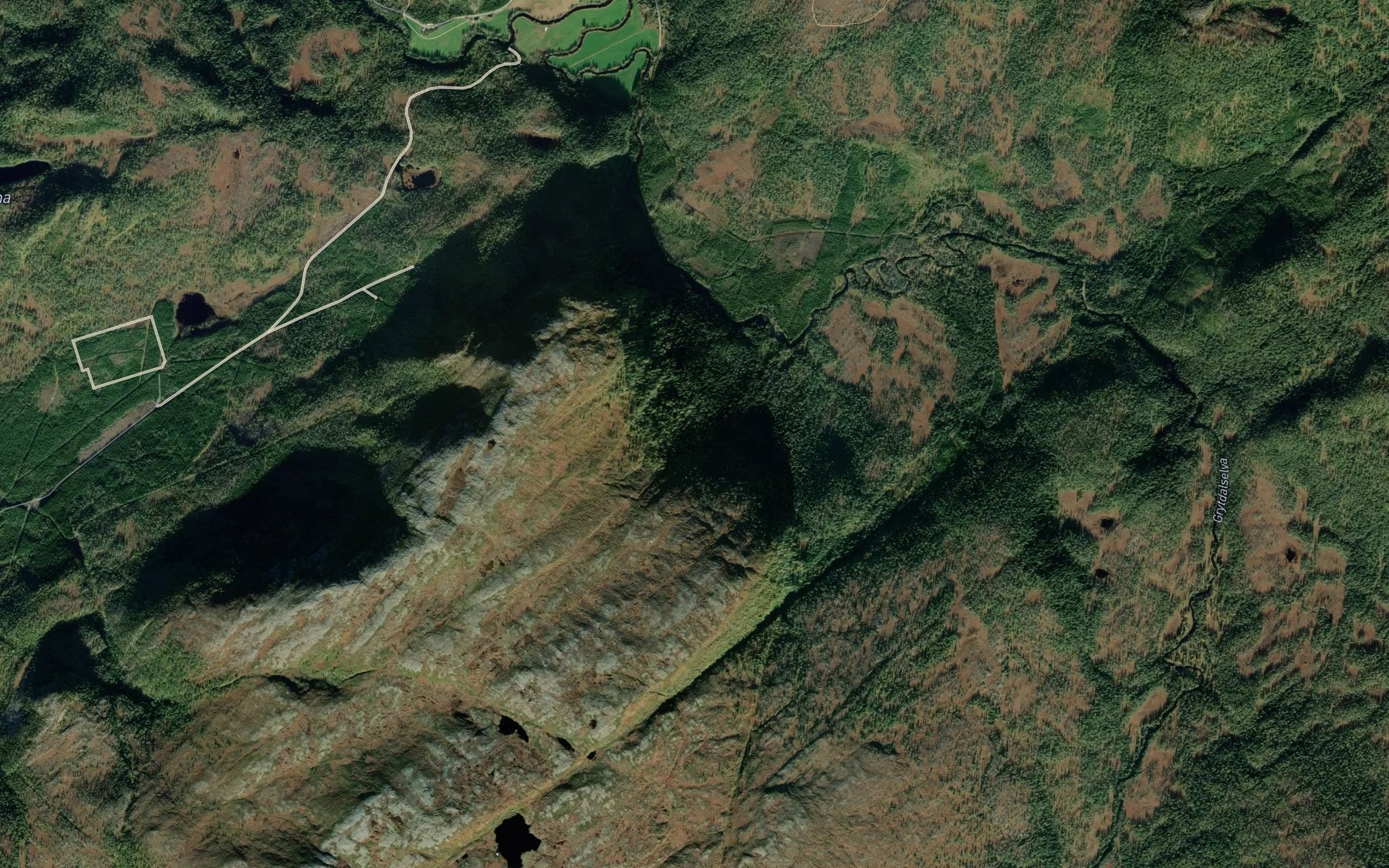 Satellite map of the Saglibekken