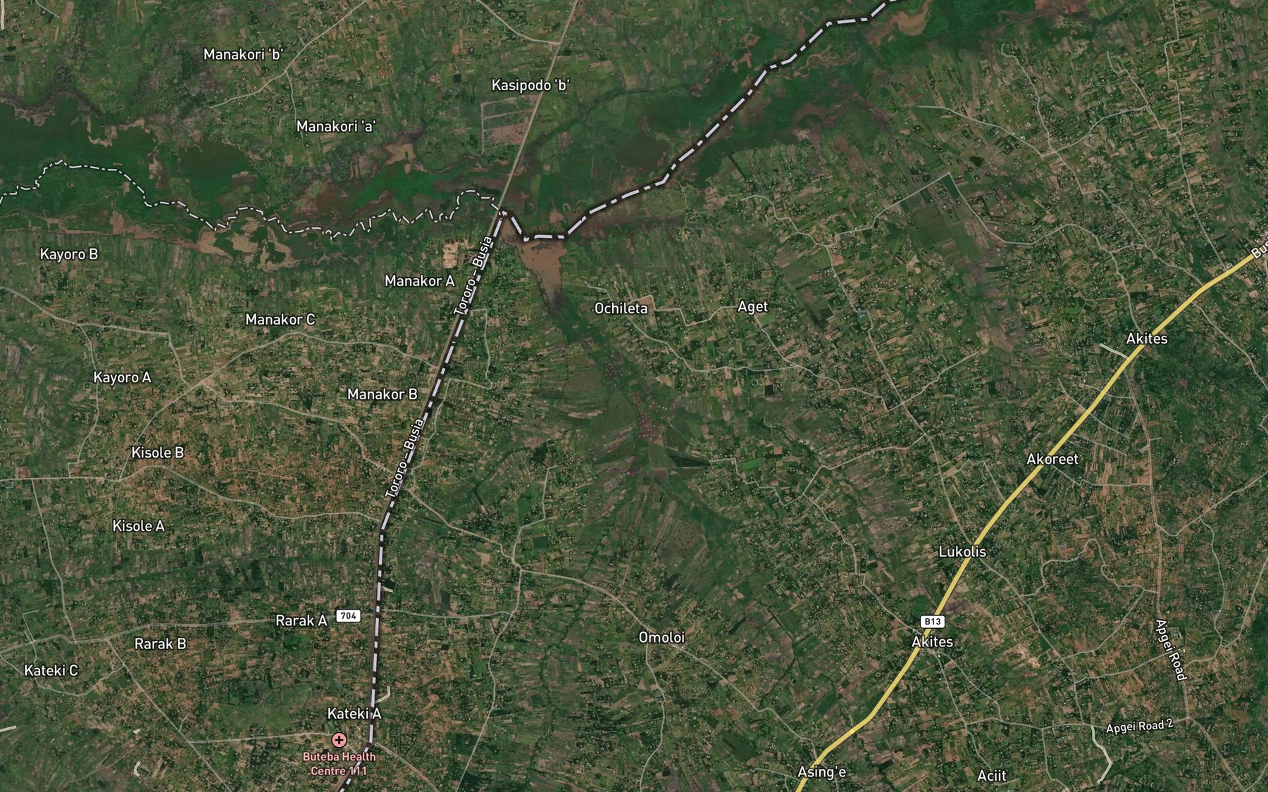 Satellite map of the Apama