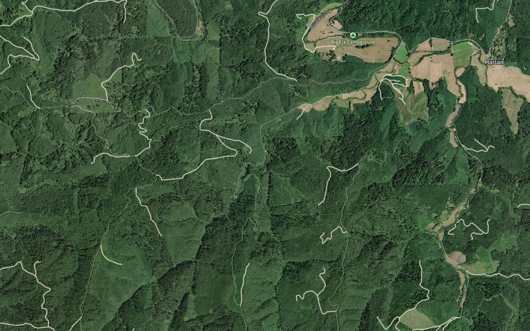 Satellite map of the Savage Creek