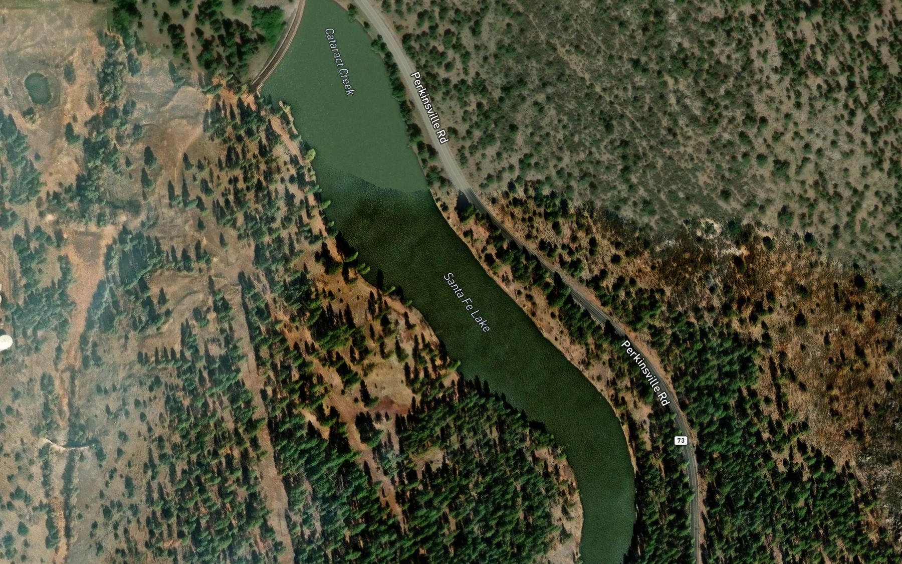 Satellite map of the Santa Fe Reservoir