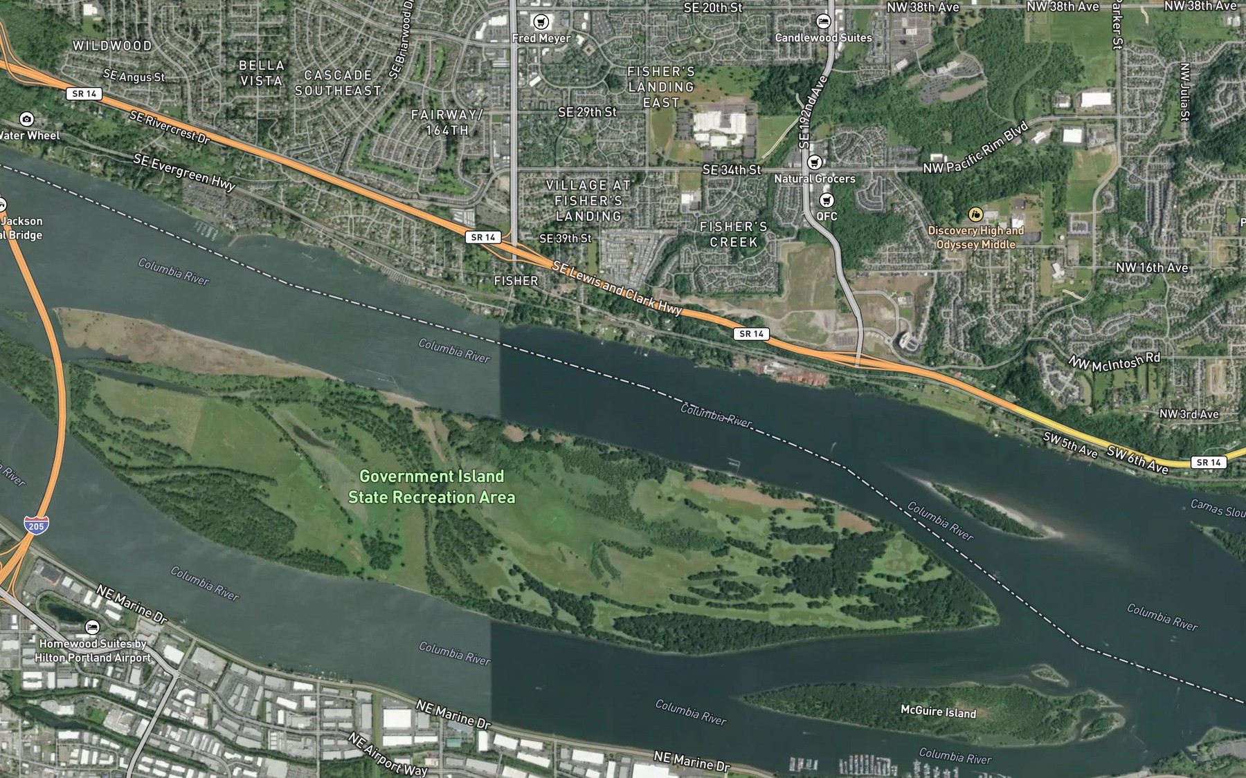 Satellite map of the Fisher Quarry Channel Range