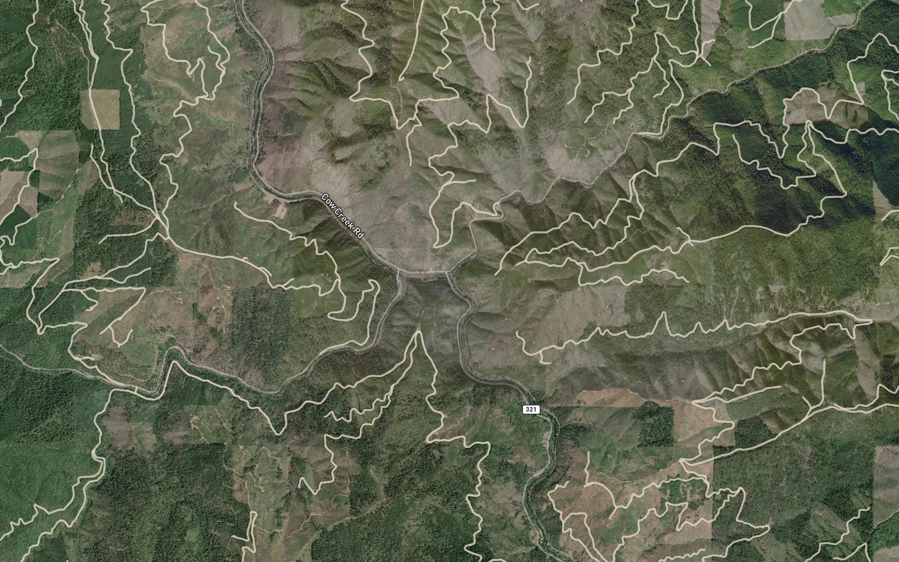 Satellite map of the Middle Creek