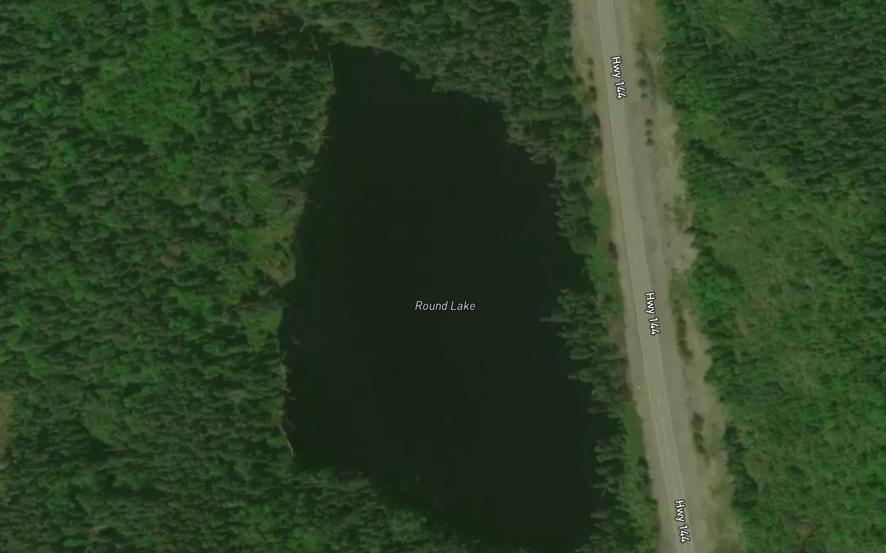 Satellite map of the Round Lake