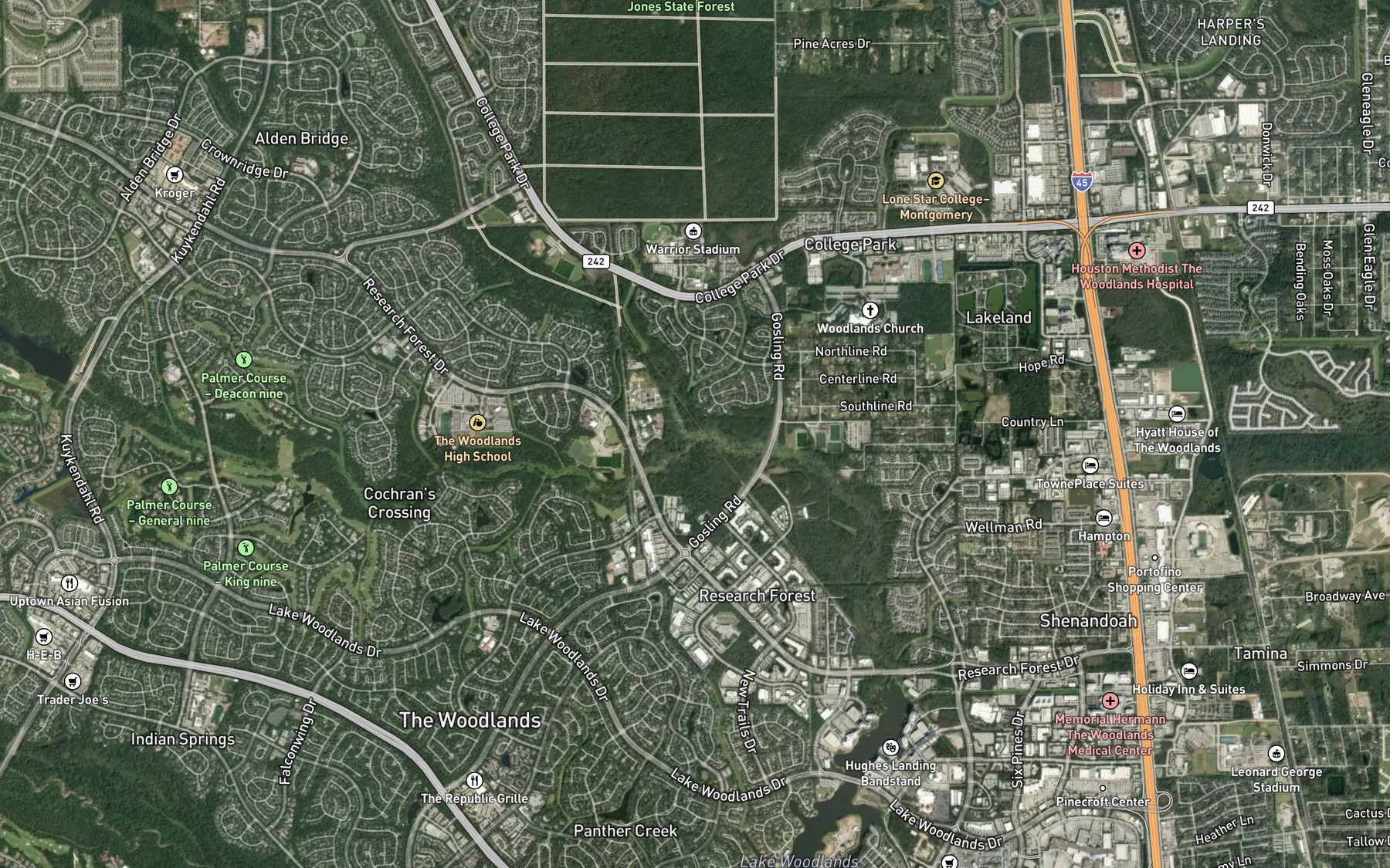 Satellite map of the Bear Branch