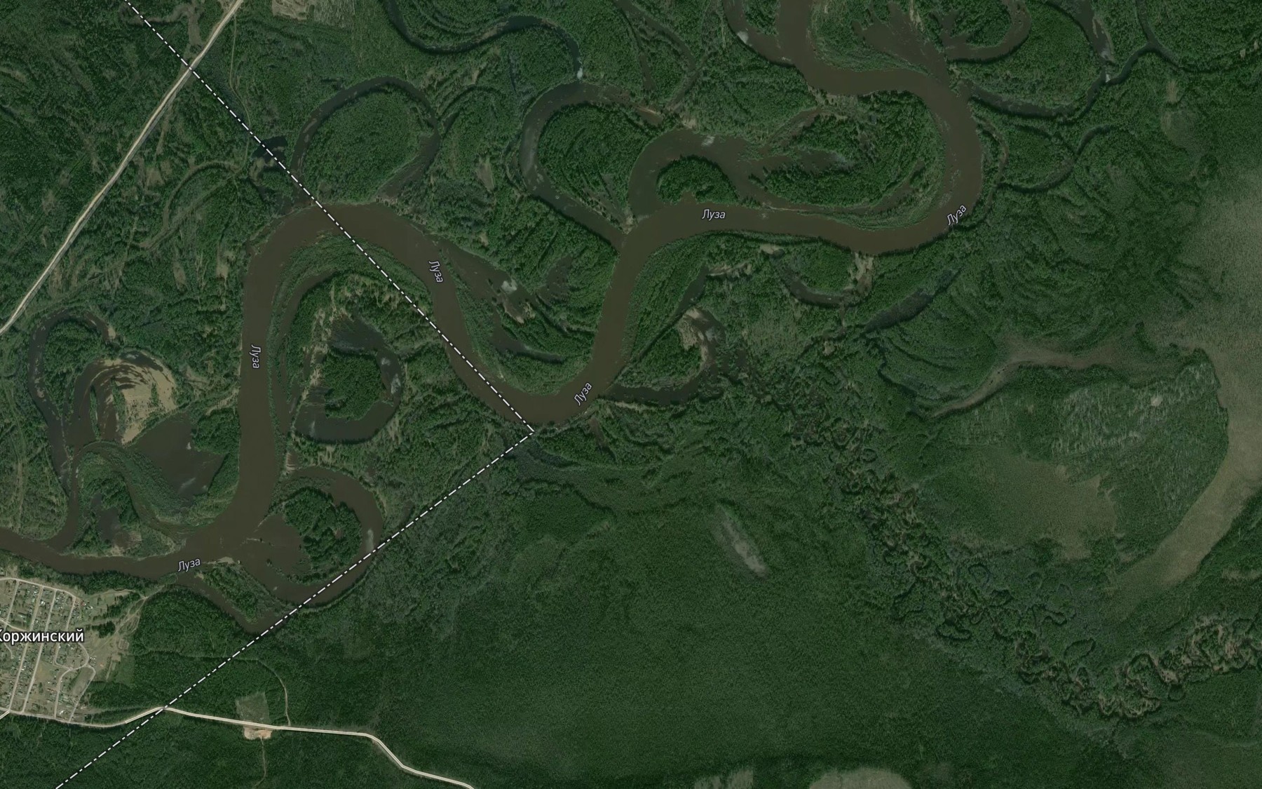 Satellite map of the Korzha