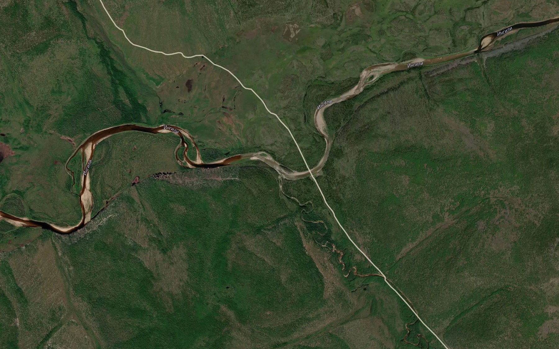 Satellite map of the Yukateli