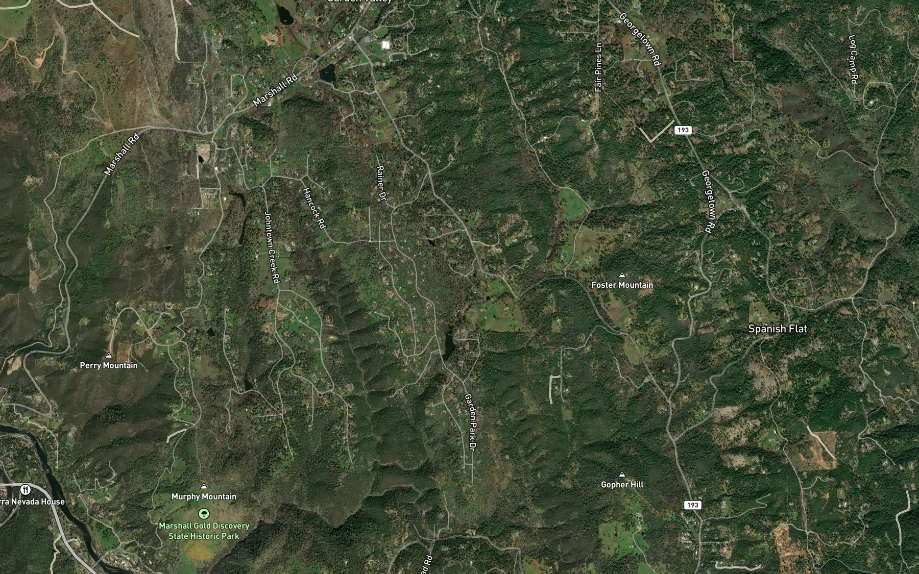 Satellite map of the Little Sailor Creek