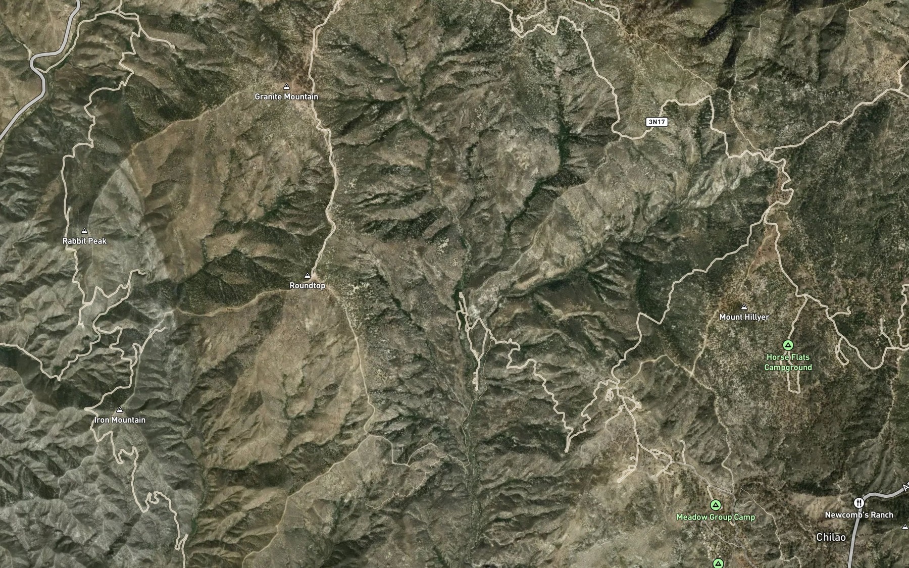 Satellite map of the West Fork Alder Creek