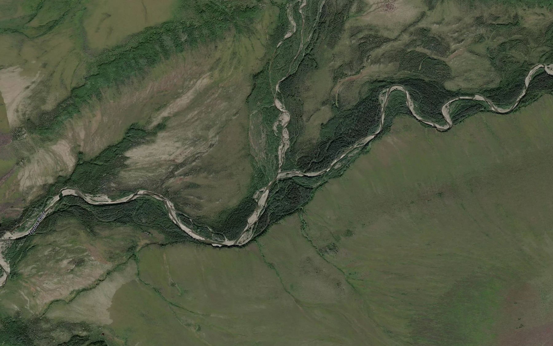 Satellite map of the Gishna Creek