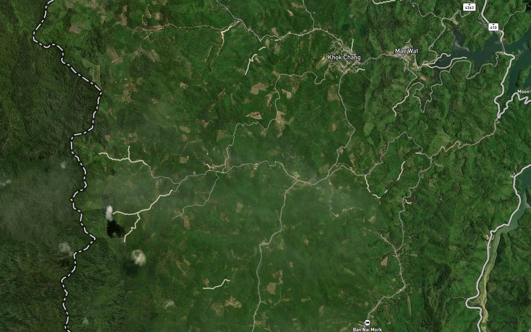 Satellite map of the Nam Tok Pha Daeng