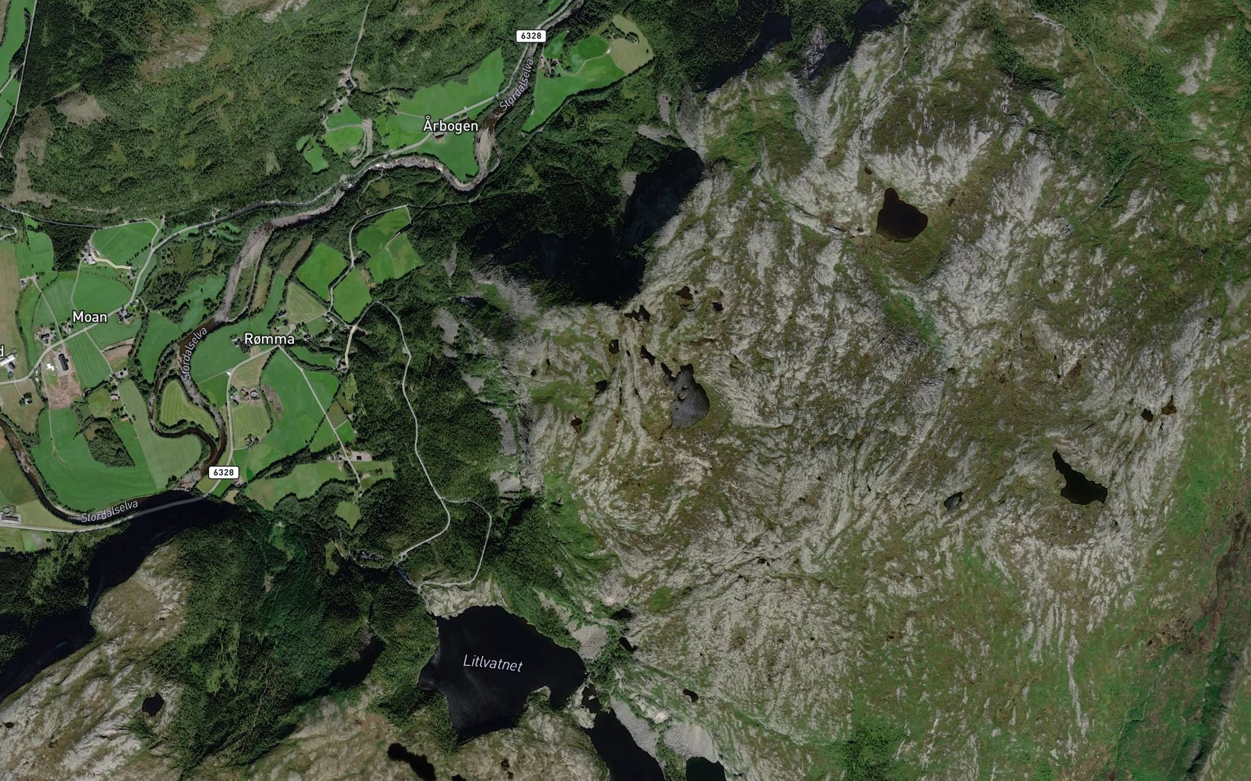 Satellite map of the Mebekktjorna