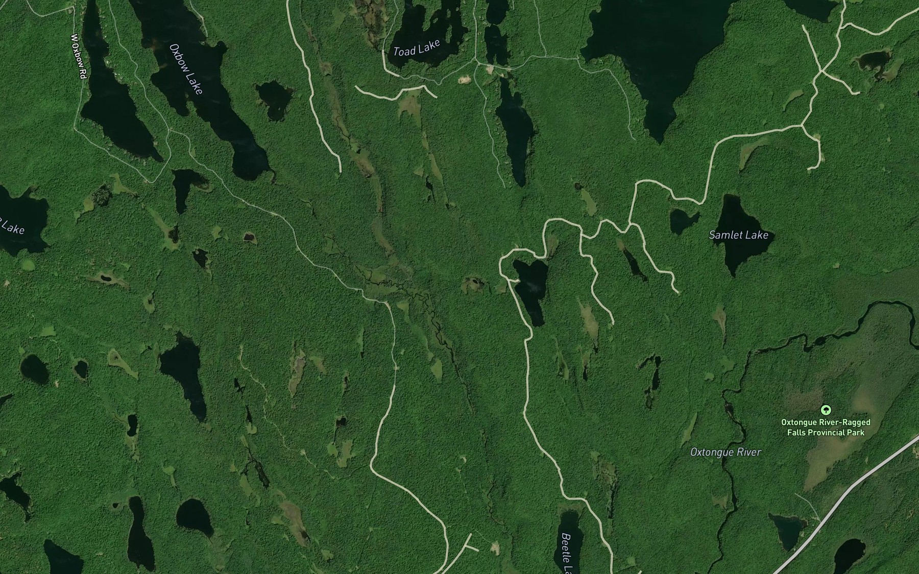 Satellite map of the Hoover Creek