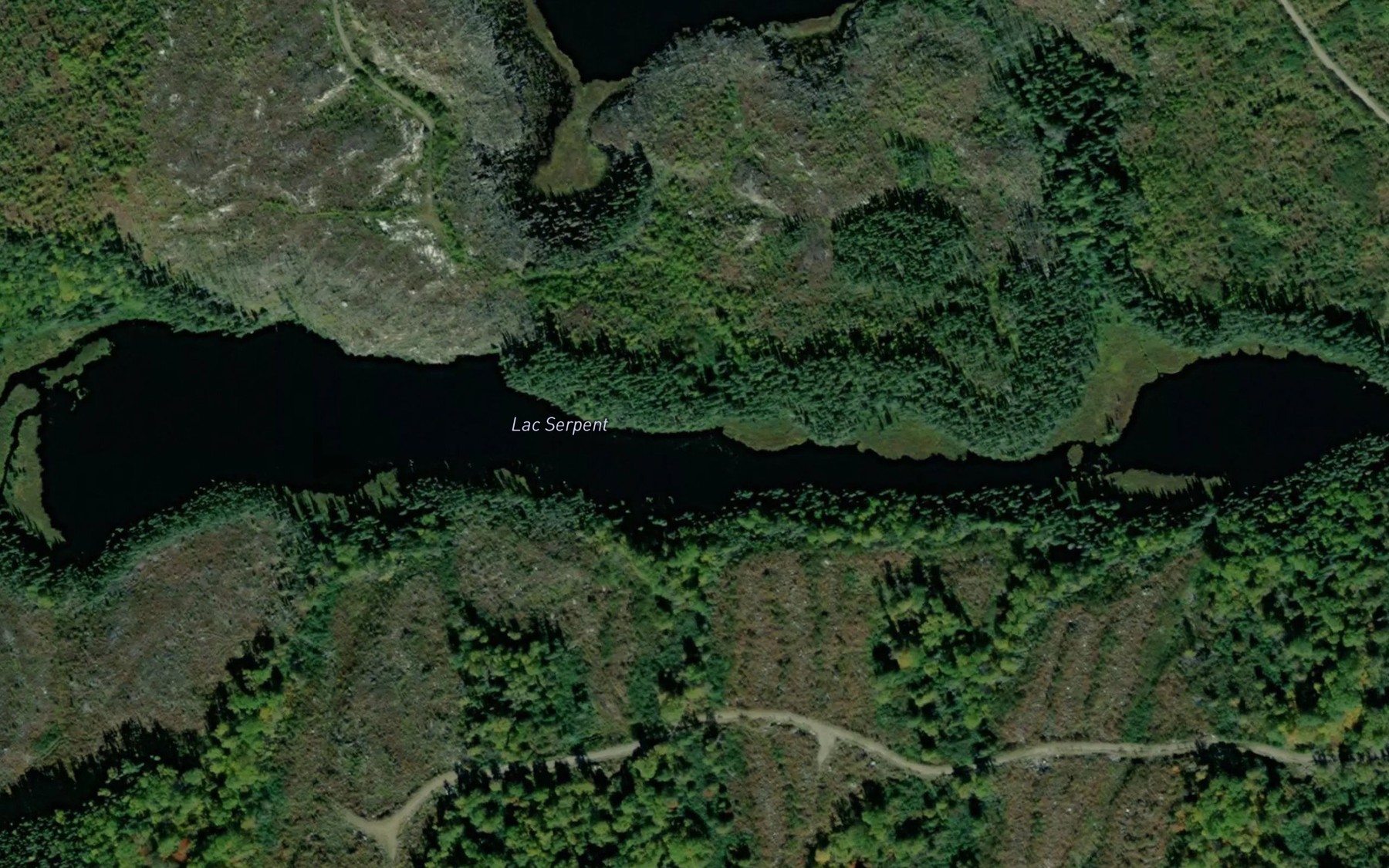 Satellite map of the Lac Serpent
