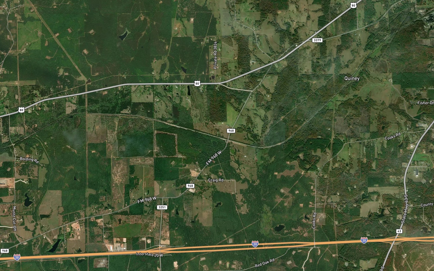 Satellite map of the Cold Water Creek