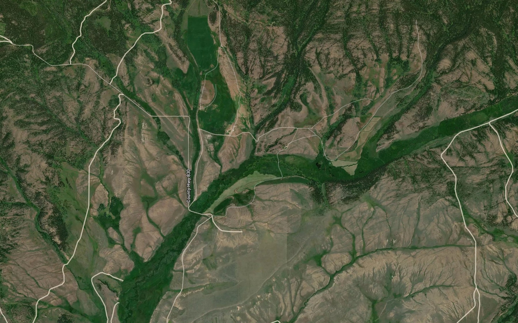 Satellite map of the Sawmill Creek