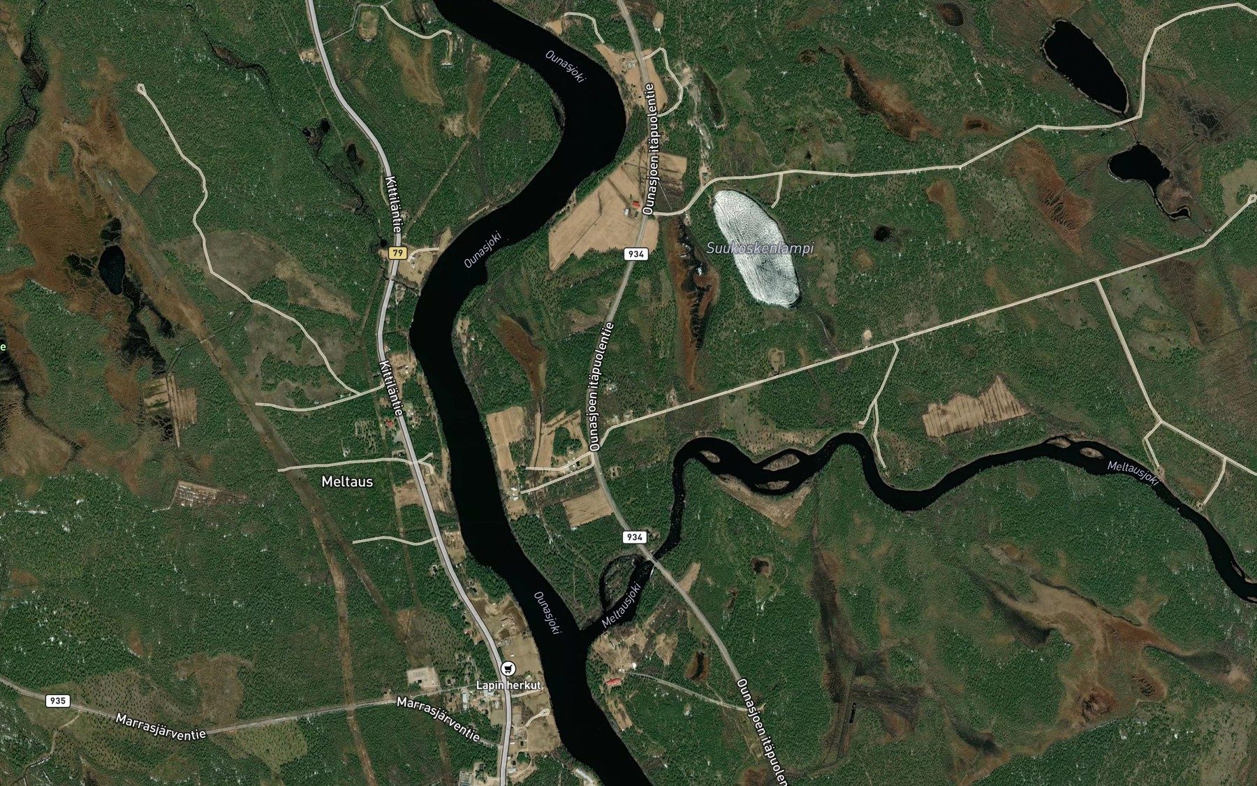 Satellite map of the Meltausjoki