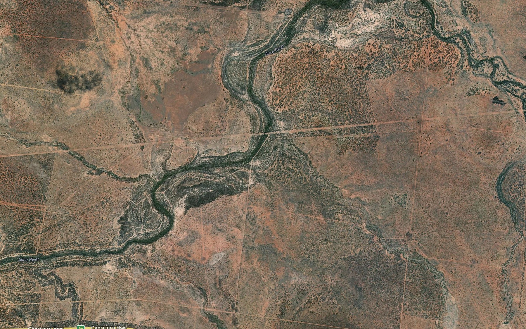 Satellite map of the Mussel Creek