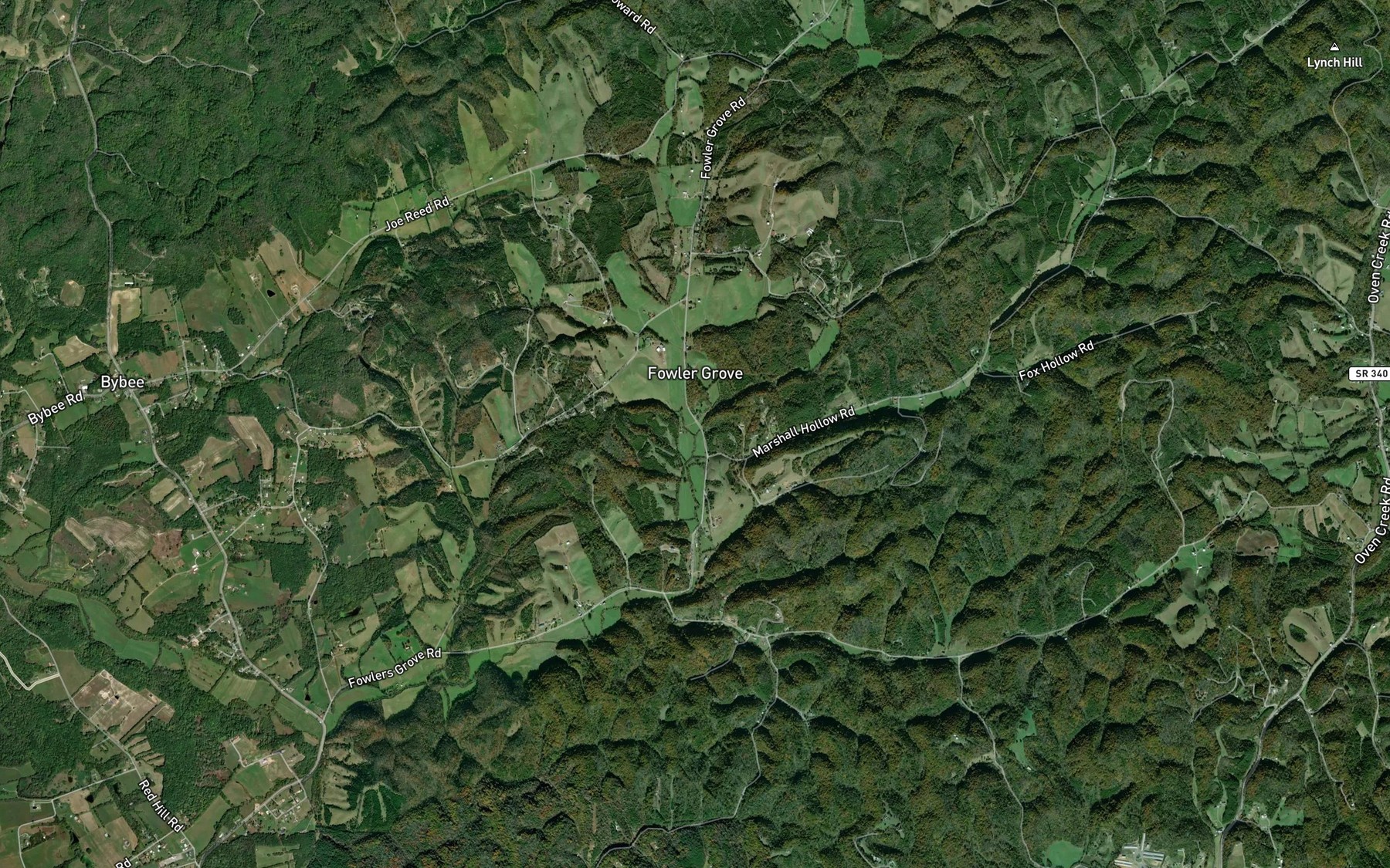 Satellite map of the Palmer Creek