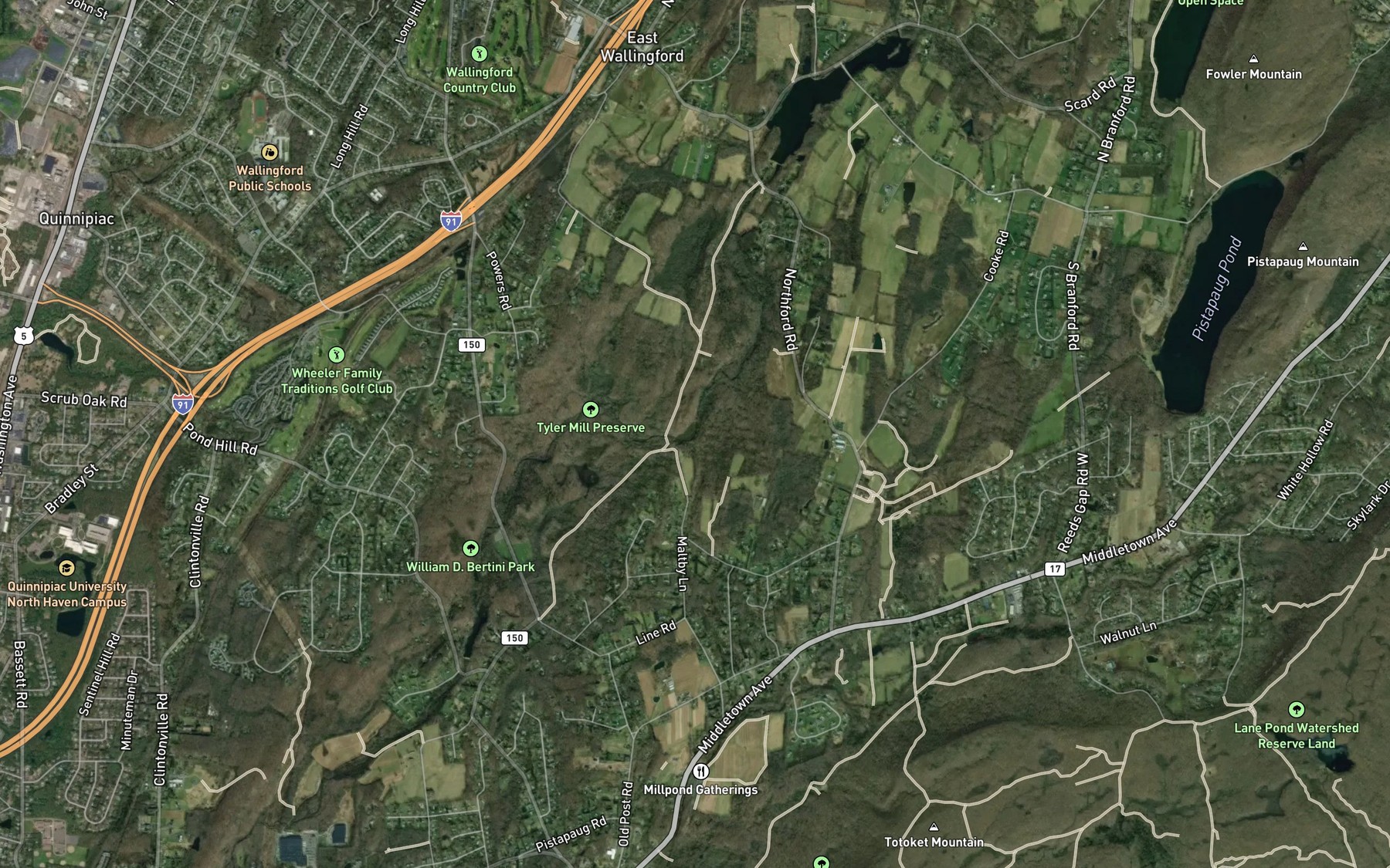 Satellite map of the Tylers Mill Pond (historical)