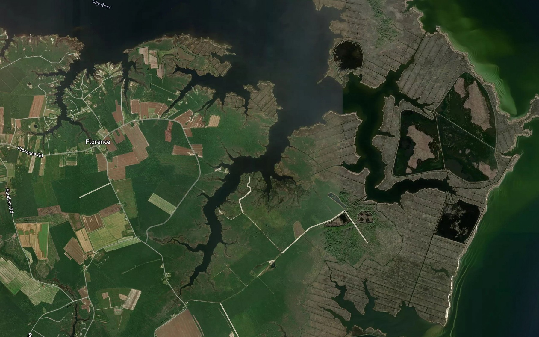 Satellite map of the Bryan Creek