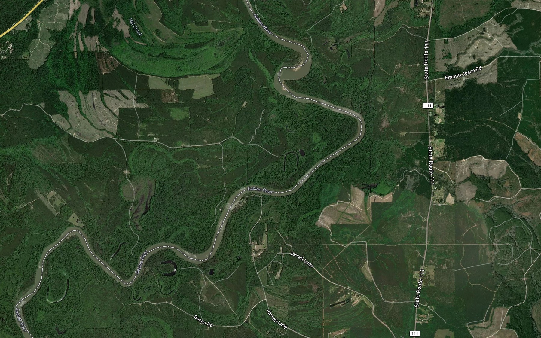 Satellite map of the Brushy Lake
