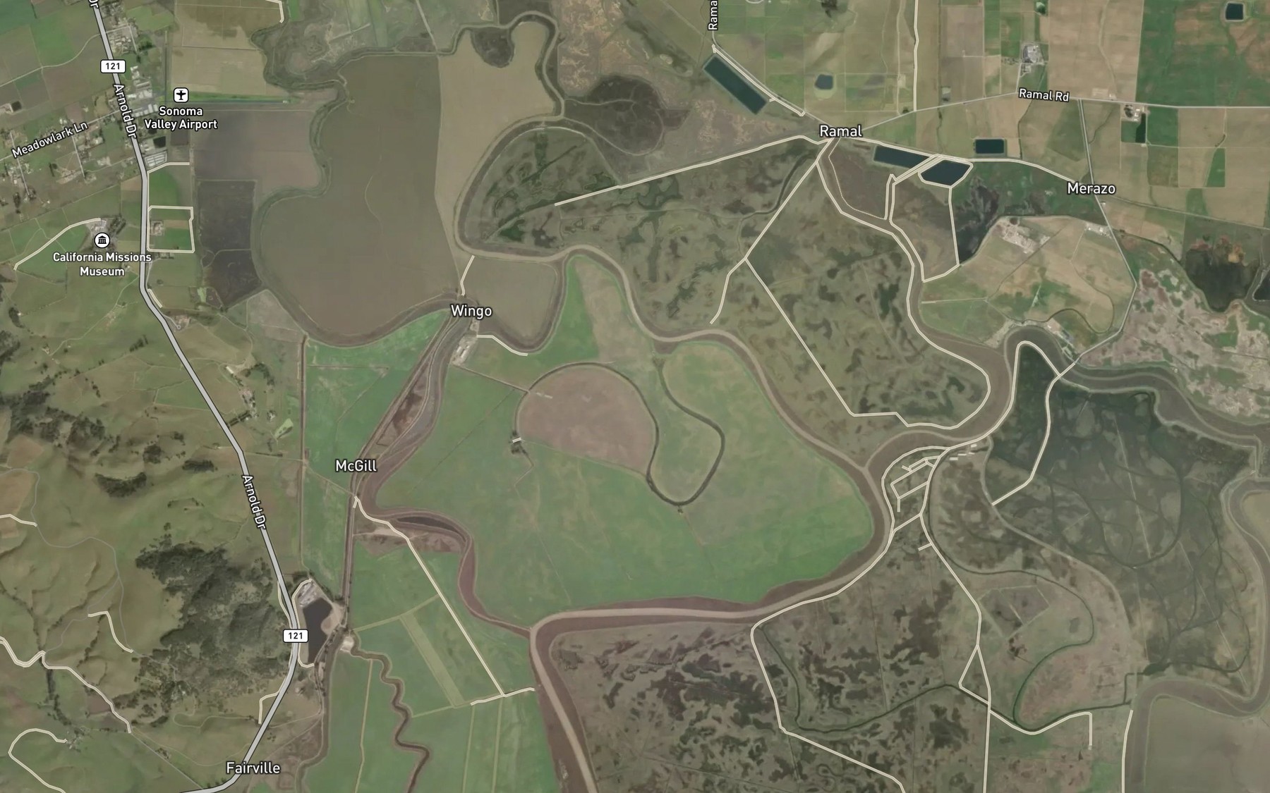 Satellite map of the China Slough