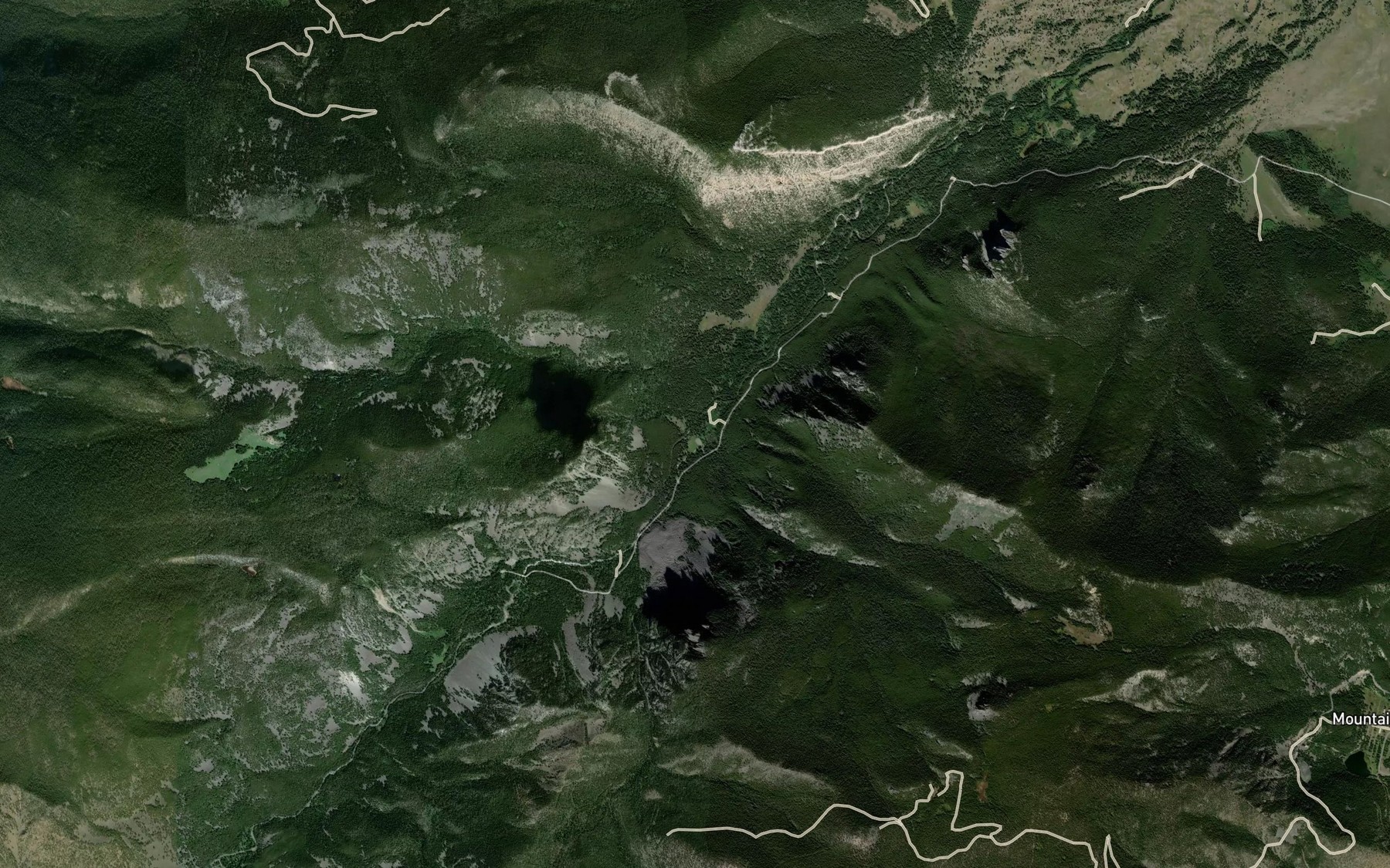 Satellite map of the Initial Creek
