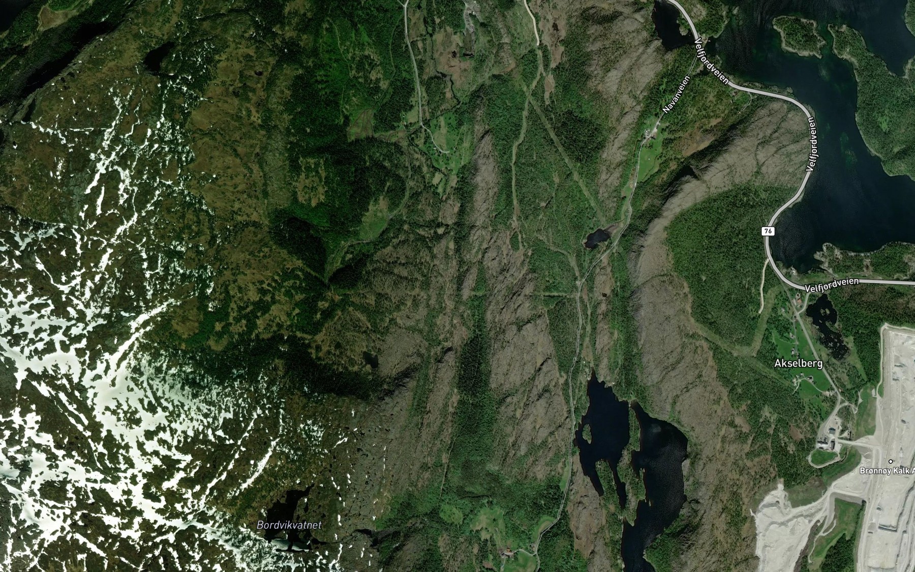 Satellite map of the Grondalselva