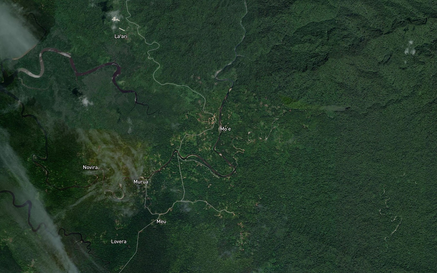 Satellite map of the Makora Creek