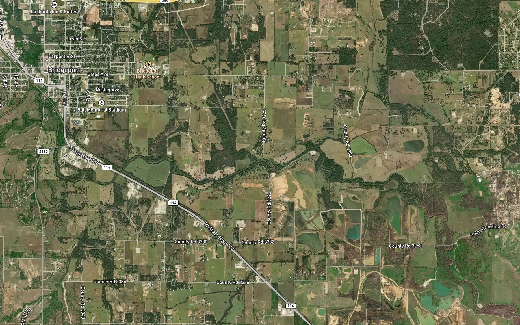 Satellite map of the Dry Creek
