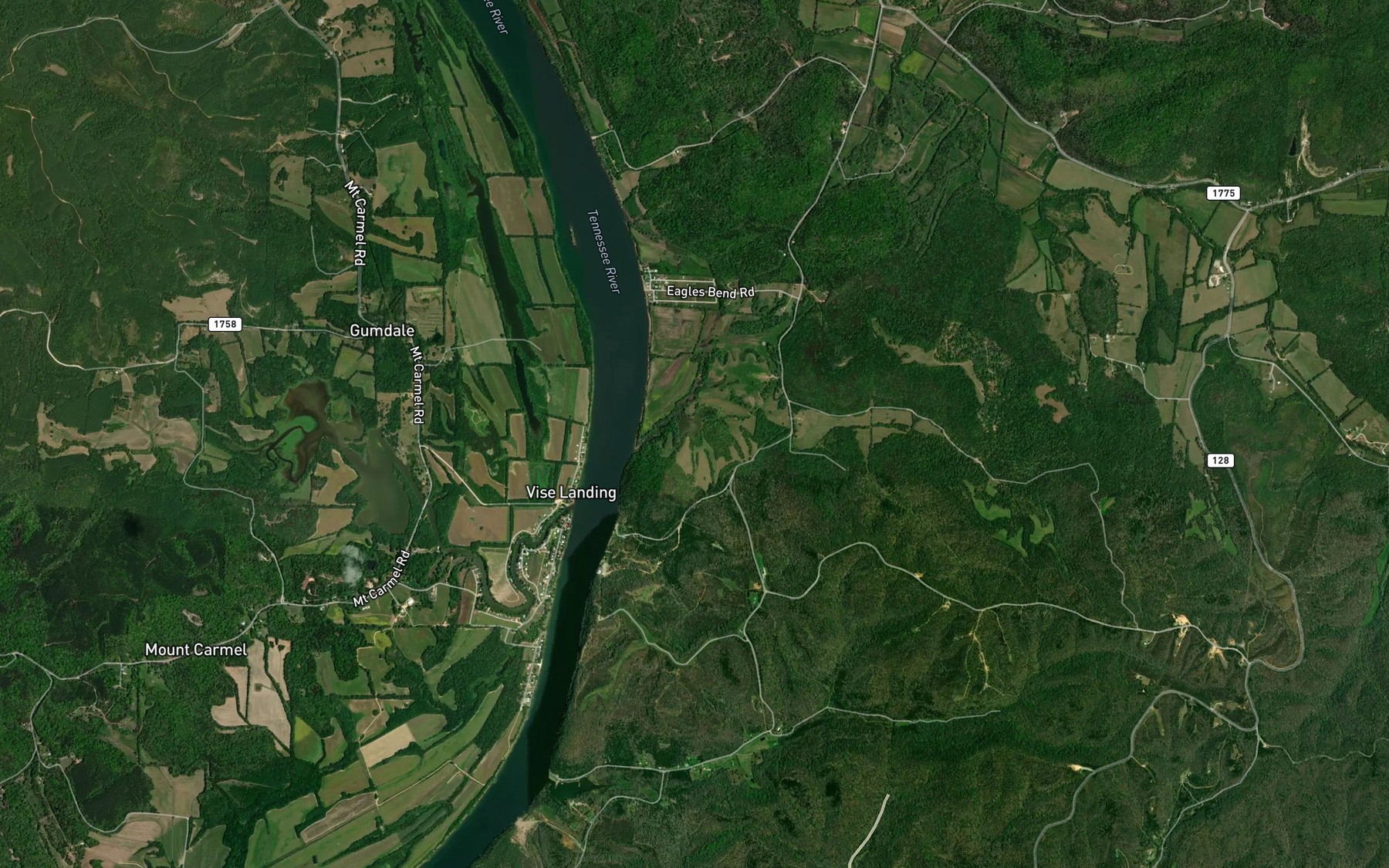 Satellite map of the Persimmon Branch