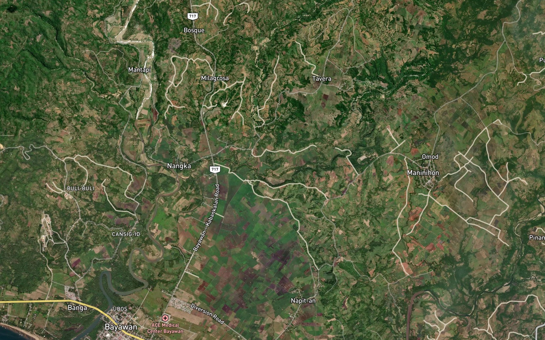 Satellite map of the Tanayan Creek