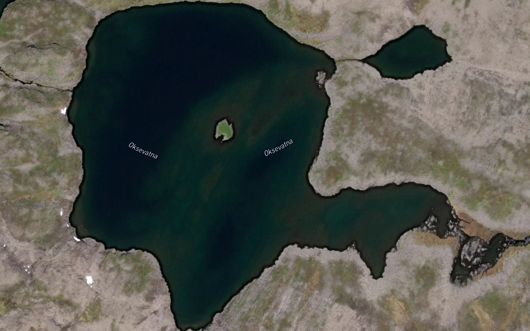 Satellite map of the Oksevatna