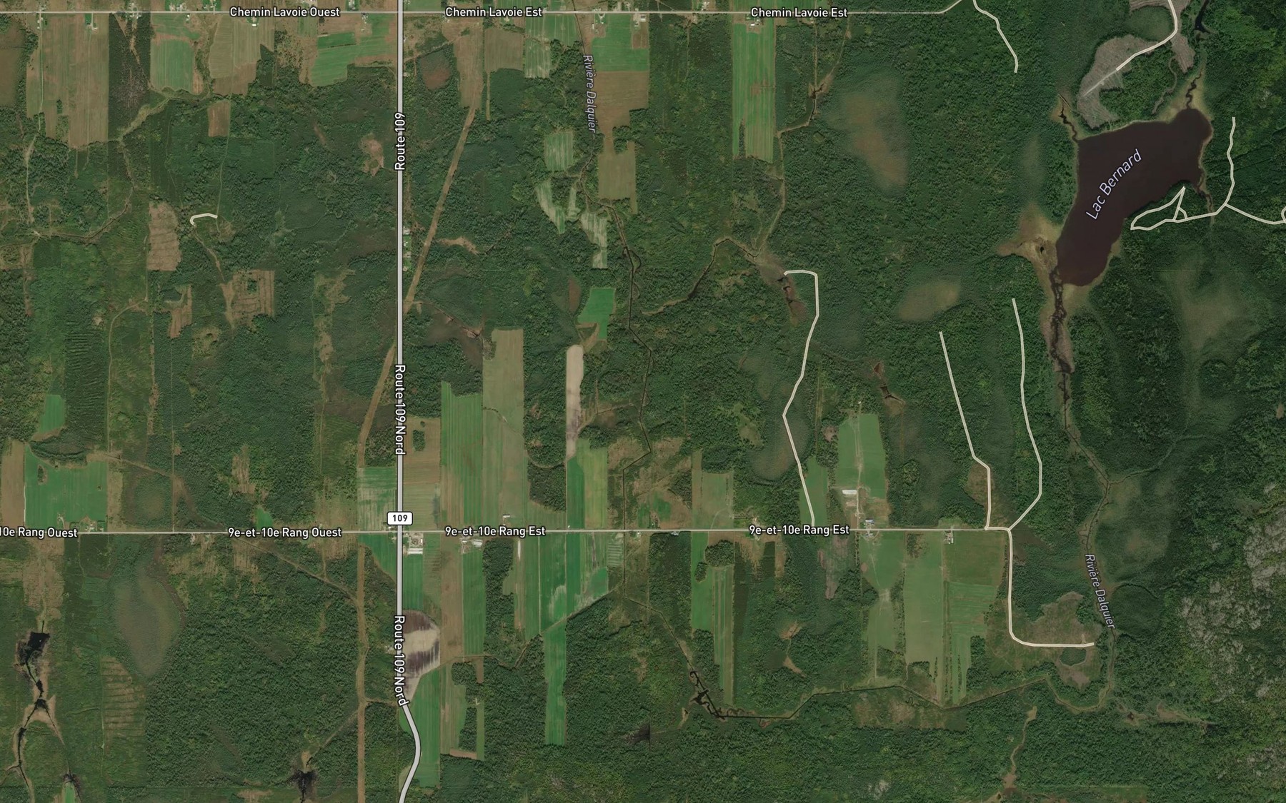 Satellite map of the Ruisseau Racette