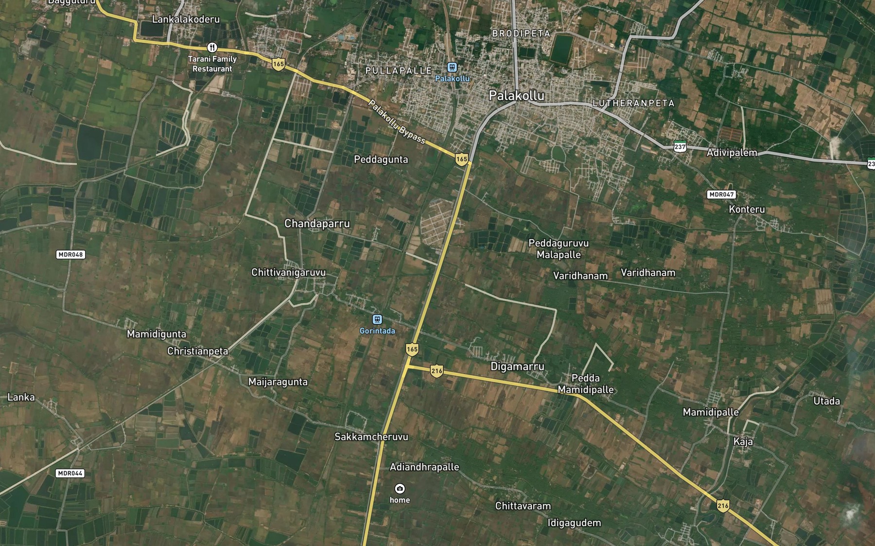 Satellite map of the Digamarru Channel