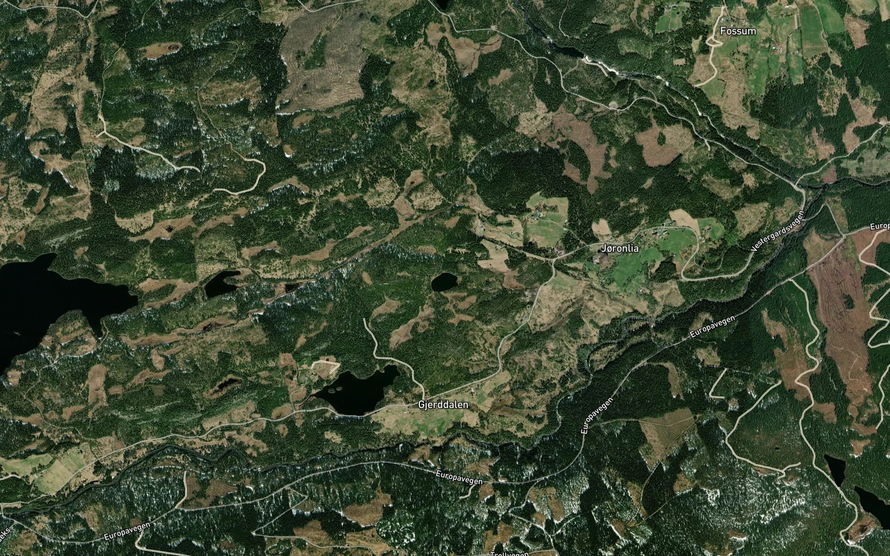 Satellite map of the Vesltjernet