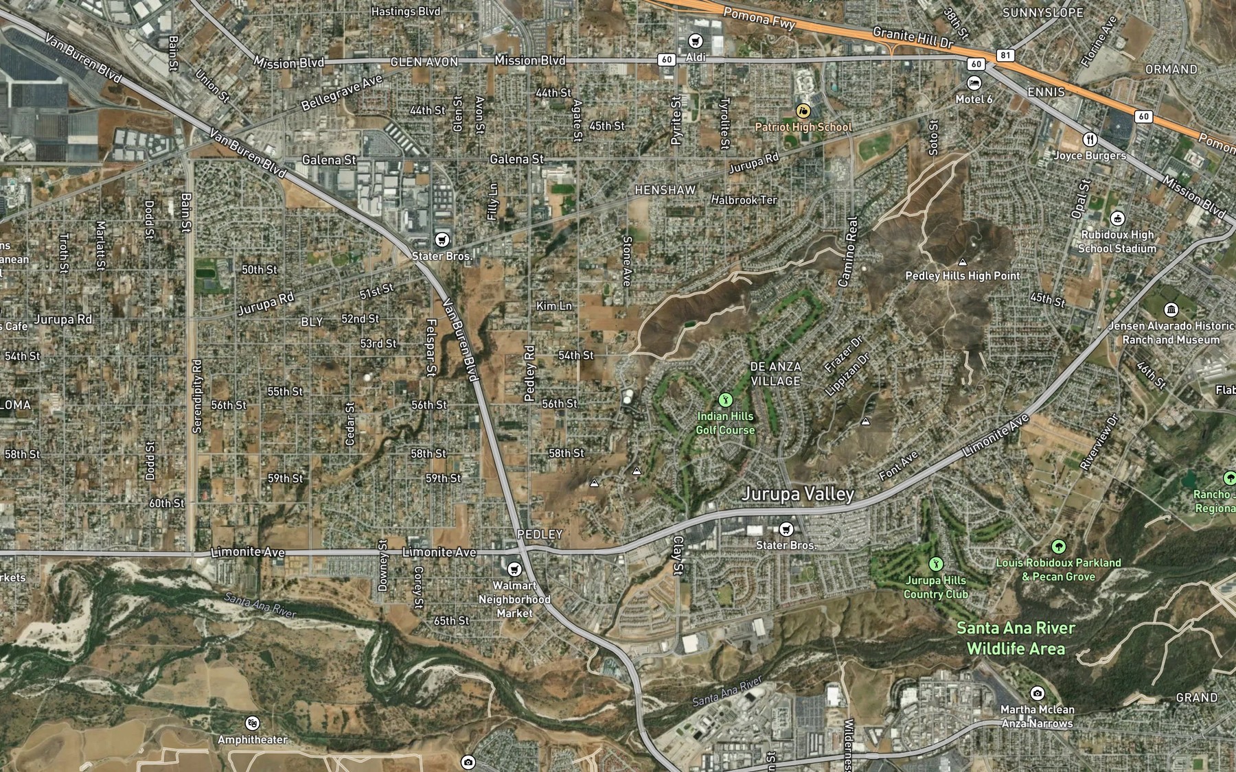 Satellite map of the West Riverside Canal Lateral Number Two