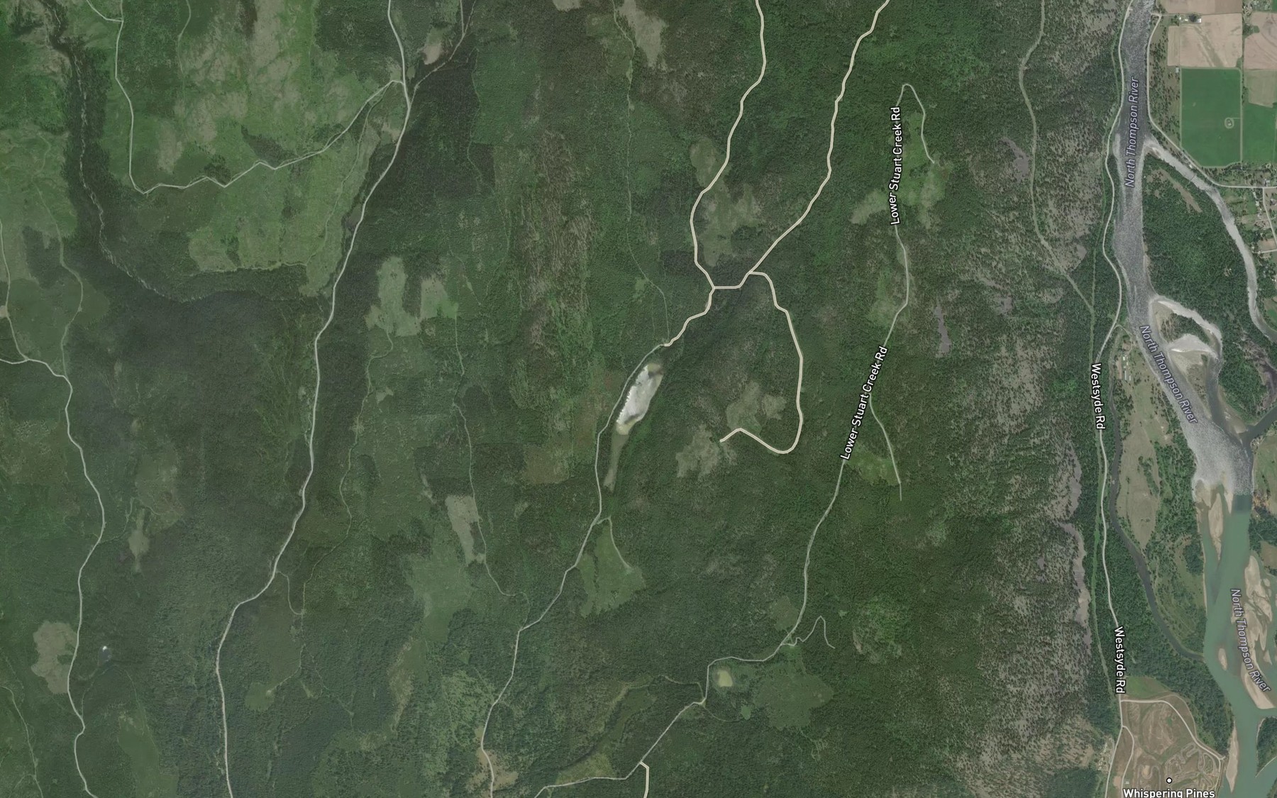 Satellite map of the Stuart Lake