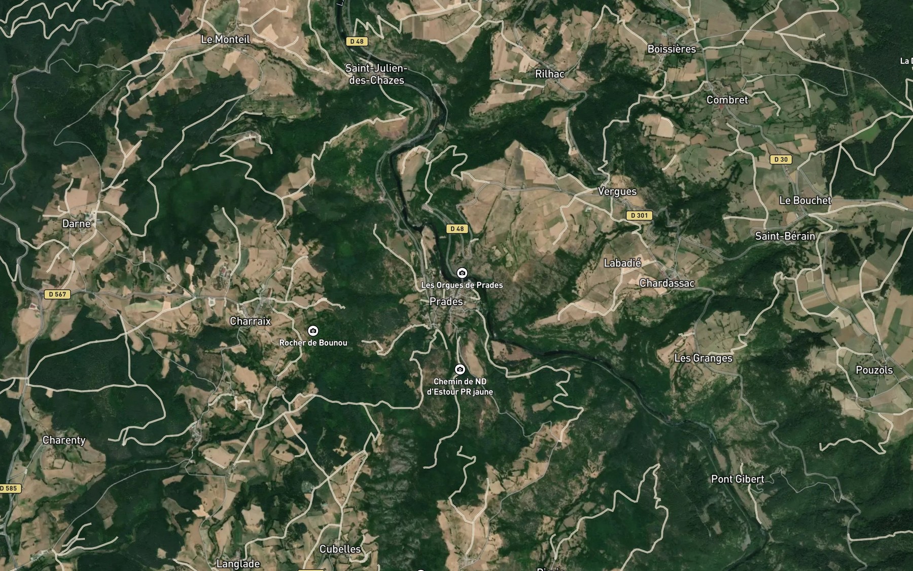 Satellite map of the Seuge