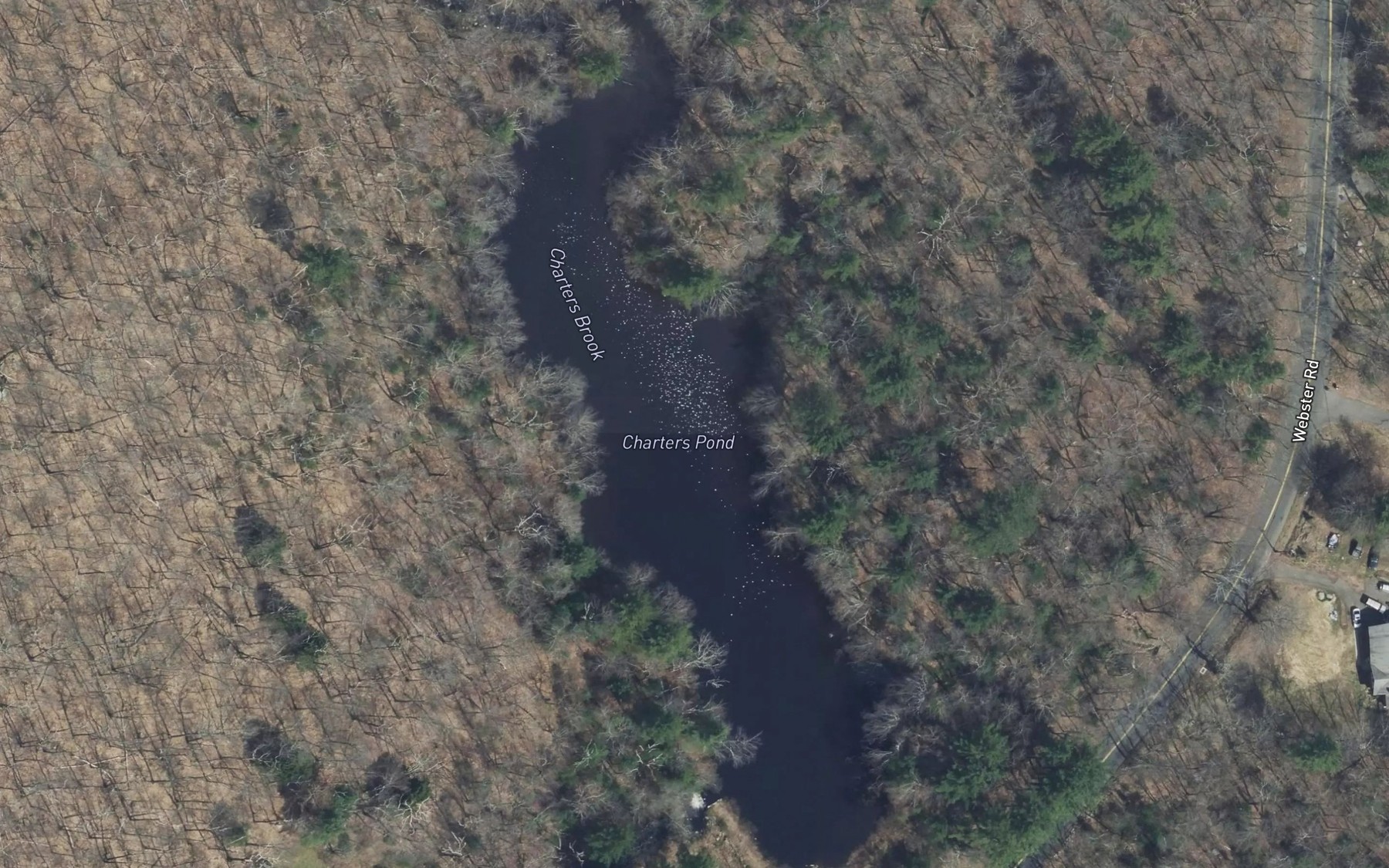 Satellite map of the Charters Pond