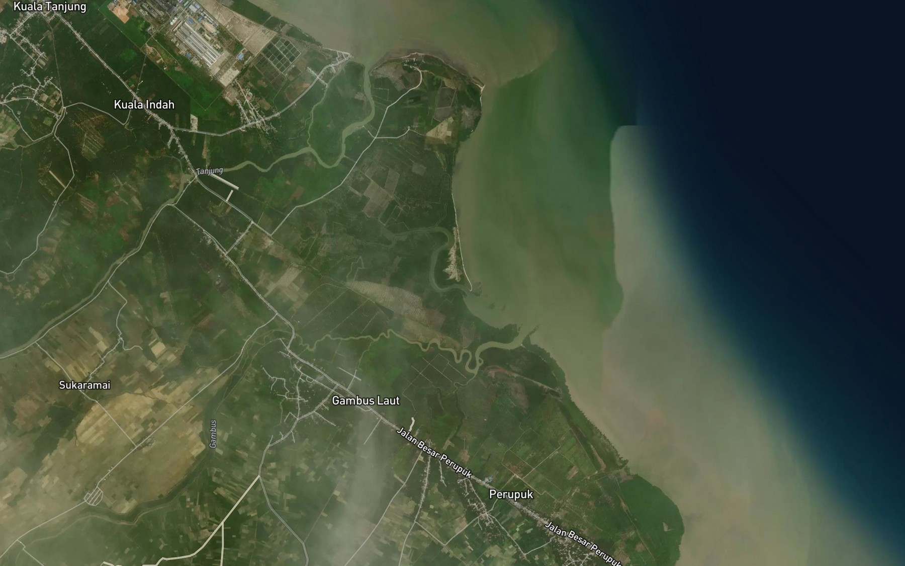 Satellite map of the Kuala Sungaibadakmati