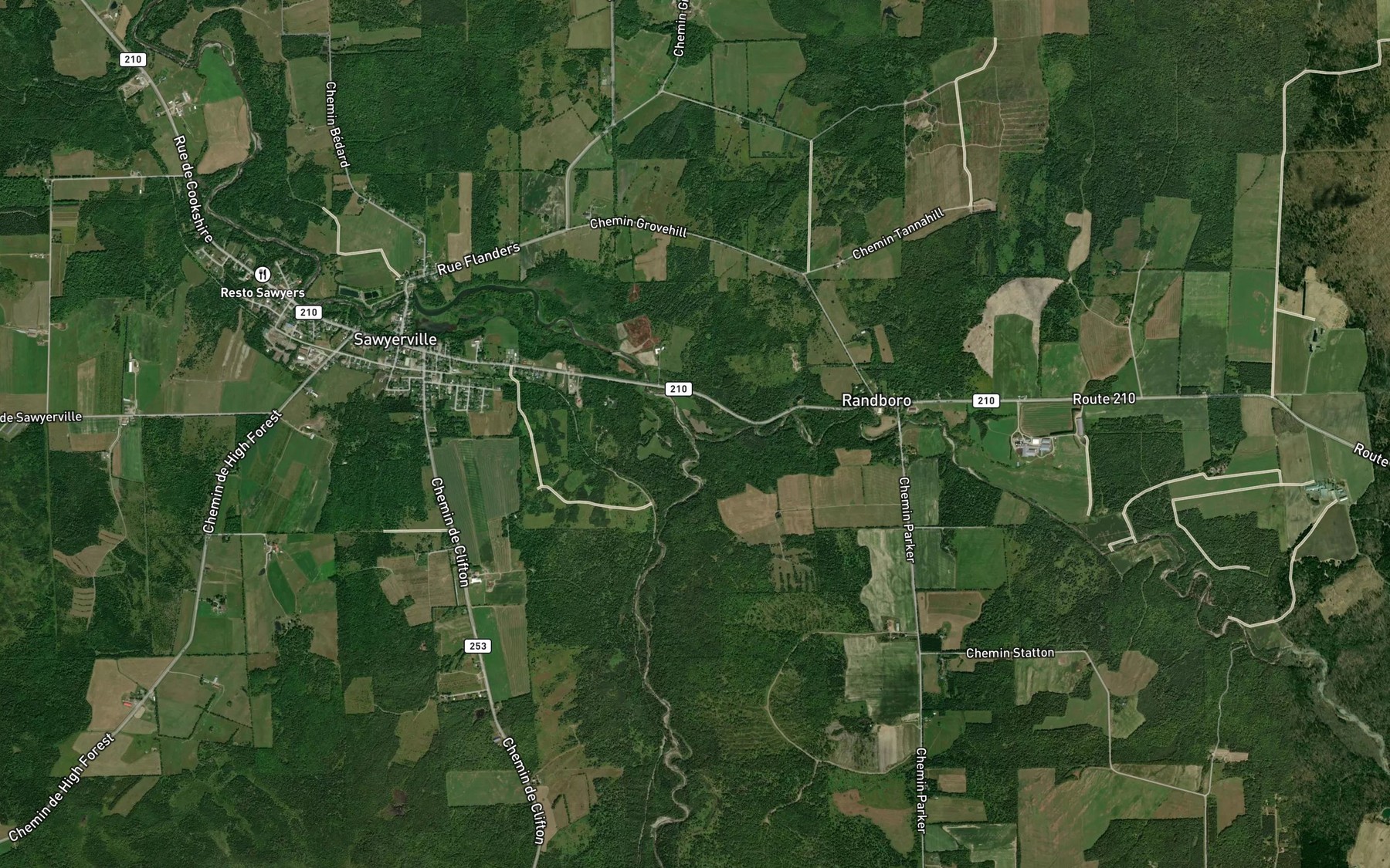 Satellite map of the Riviere Clifton