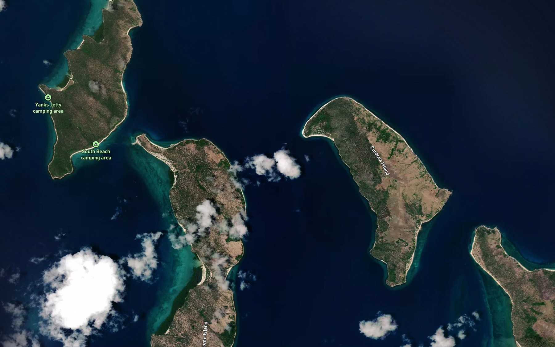 Satellite map of the Curacoa Channel