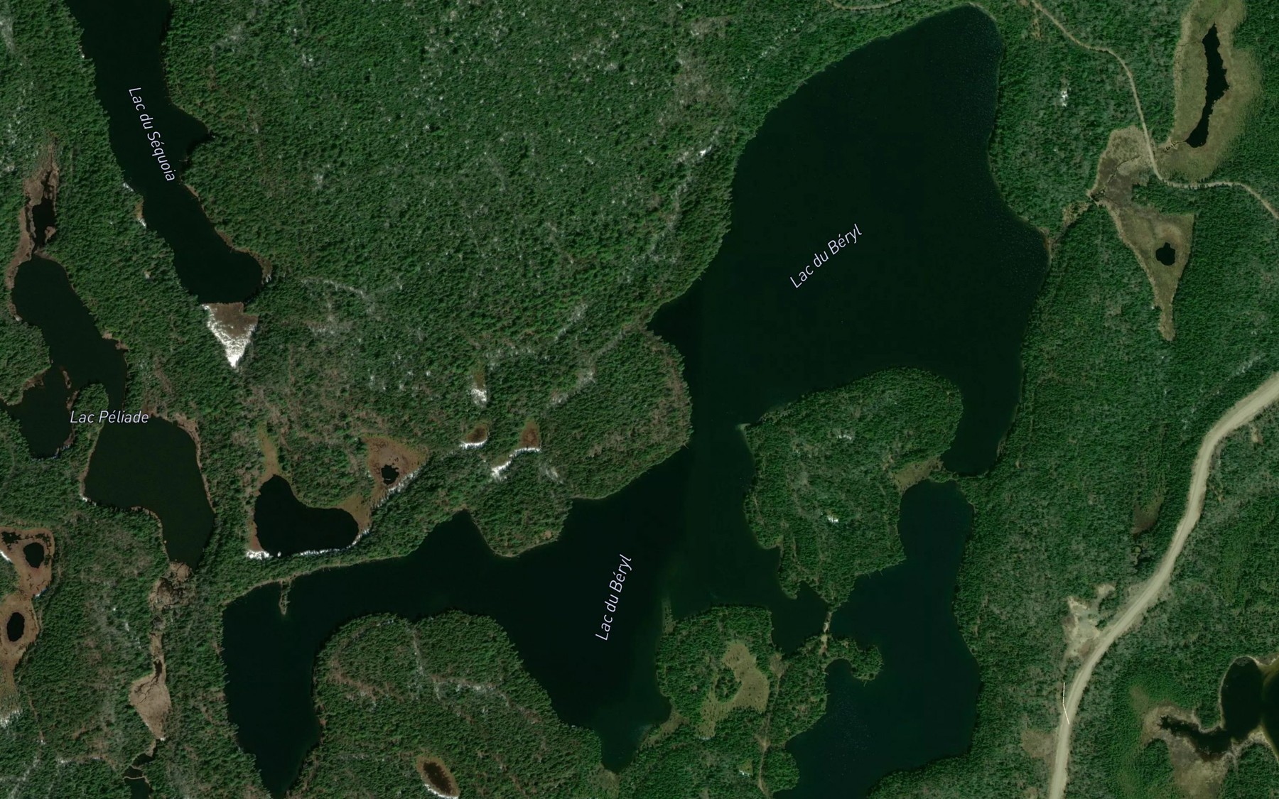 Satellite map of the Lac du Beryl