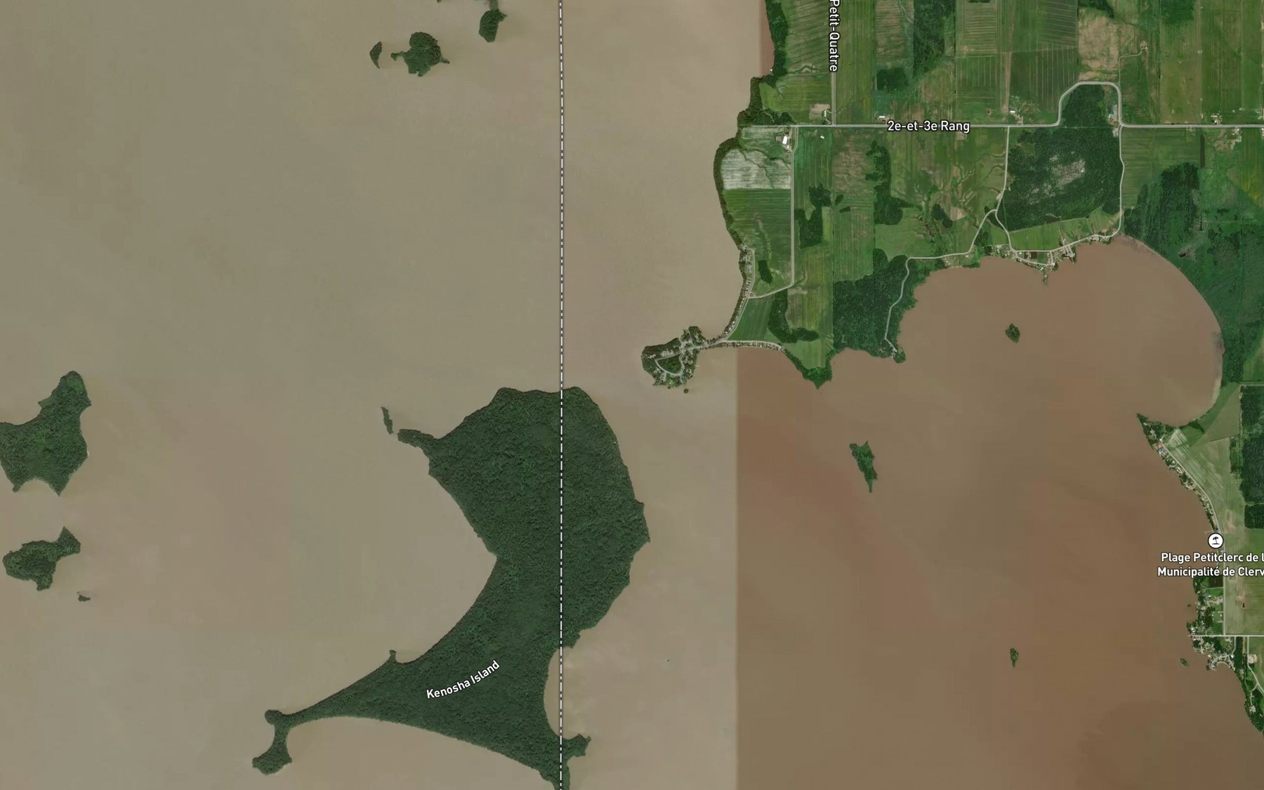 Satellite map of the Passe a Delisle