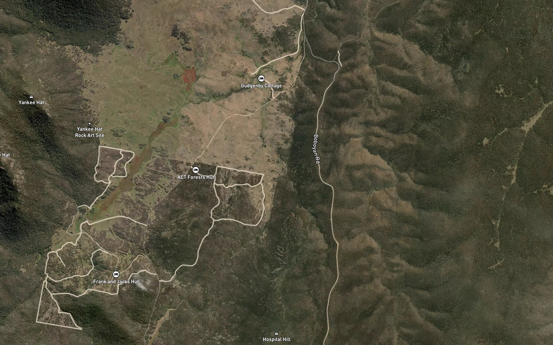 Satellite map of the Little Dry Creek